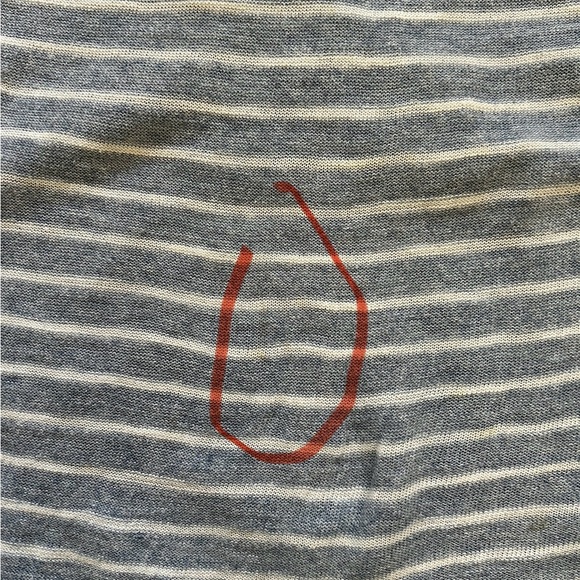 Ann Taylor Loft Women's Top XL Short Sleeve 100% Cotton Blue White Striped - Picture 10 of 10